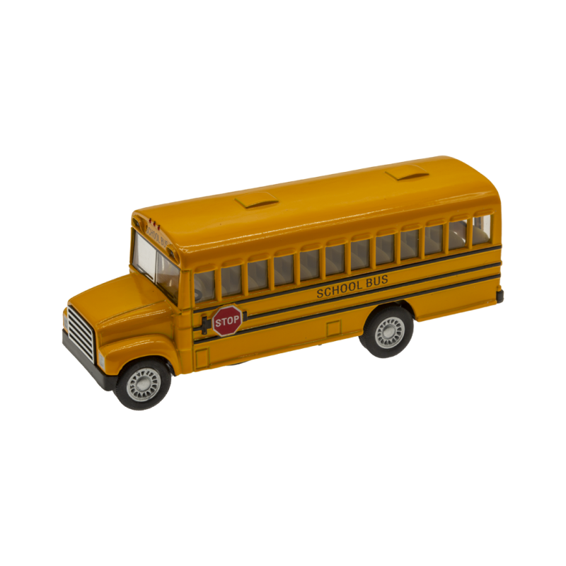 KS5107W-KiNSMART KiNSFUN Yellow School Bus 5" Die Cast Metal Model