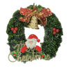 Artificial Christmas Wreath 30cm with Bell and Santa Claus